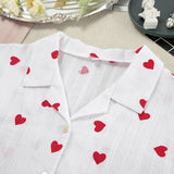 Conjunto corazón jacquard algodón