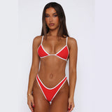 High waist solid bikini