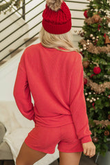 Pijama Navidad Cuello Redondo y Shorts