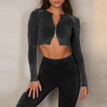 Denim knit sculpt set