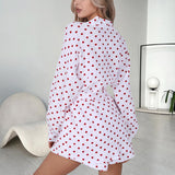Conjunto Bata Estampado Corazones Algodón