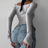 Conjunto Top Bicolor Manga Larga