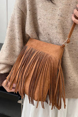 Bolso Bandolera Ante con Flecos