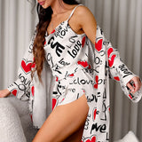 Conjunto Bata Estampado Tres Piezas