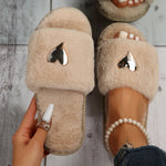 Heart charm slippers