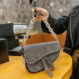 Bolso Saddle Cristales con Cadena