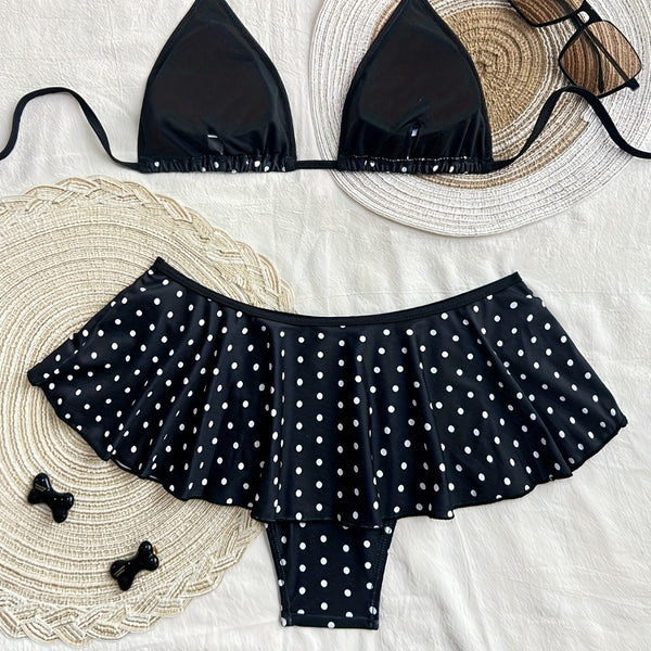 Bikini Lunares con Lazo al Cuello
