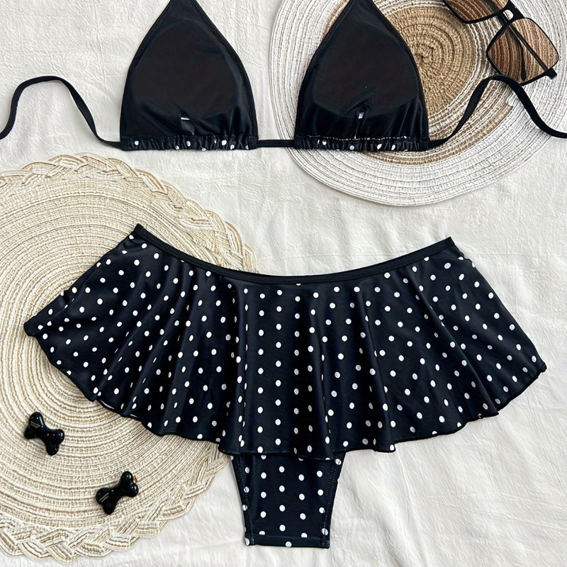 Bikini Lunares con Lazo al Cuello