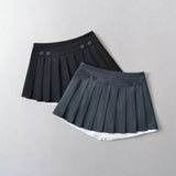 Falda Mini Plisada Efecto Doble