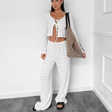 Conjunto Camisa Lazada y Pantalón Wide Leg
