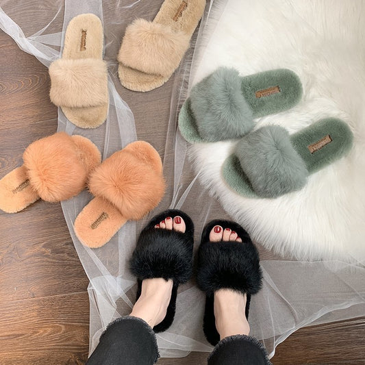 Cozy fluffy slippers