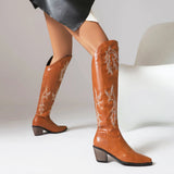Botas Cowboy Altas Tacón Ancho
