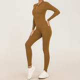 Zip long sleeve yoga jumpsuit
