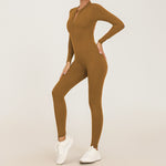 Zip long sleeve yoga jumpsuit