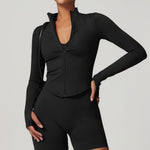 Stand collar zip jacket