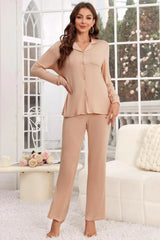 Pijama Camisero Manga Larga Liso
