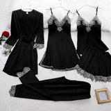 Pijama Conjunto 5 Piezas Seda