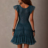 Vestido Mini Azul Marino con Tul