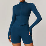 Stand collar zip jacket