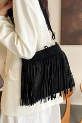 Bolso Bandolera Ante con Flecos
