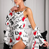 Conjunto Bata Estampado Tres Piezas