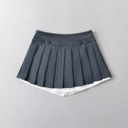 Falda Mini Plisada Efecto Doble