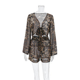 Pijama Leopardo Manga Larga