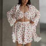 Conjunto Bata Algodón Volantes