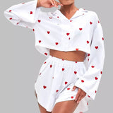 Conjunto estampado blanco shorts split
