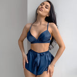Conjunto lencería bata tres piezas