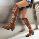 Botas Cowboy Altas Tacón Ancho