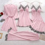 Pijama Conjunto 5 Piezas Seda