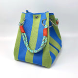 Bolso Cubo Tejido de Punto Rayas