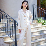Pijama Seda Bordado Estilo Chino