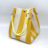 Bolso Cubo Tejido de Punto Rayas