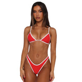 High waist solid bikini