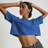 Crop Top Algodón Manga Corta