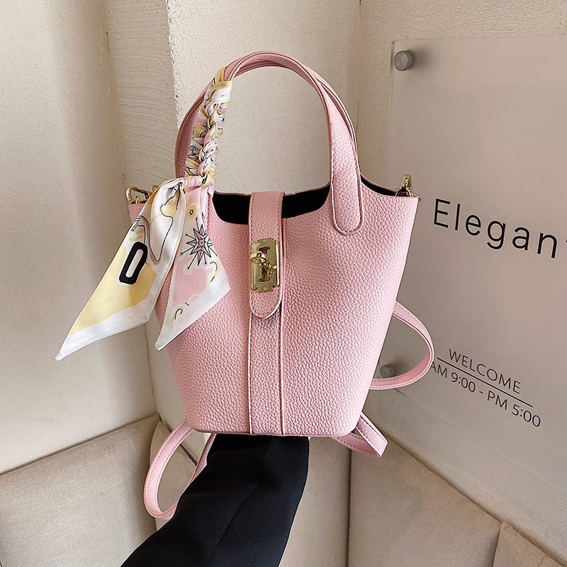 Bolso Cubo con Pañuelo Seda