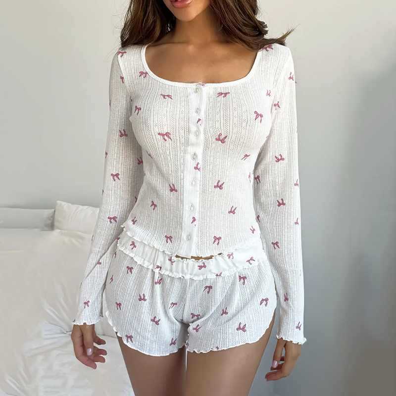 Pijama Punto Lazos Cárdigan