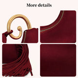 Bolso Ante con Flecos Vintage