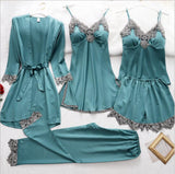 Pijama Conjunto 5 Piezas Seda
