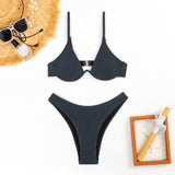 Solid underwire bikini