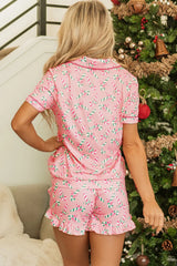 Pijama Cuello Camisero Navidad y Shorts