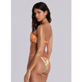 Vintage print three-piece bikini