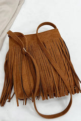 Bolso Bandolera Ante con Flecos