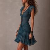 Vestido Mini Azul Marino con Tul