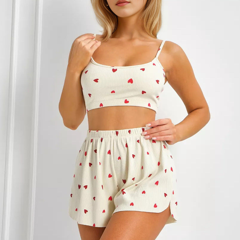 Pijama Camisola Acanalado Corazones