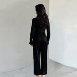 Conjunto Abierto Top y Pantalón Negro