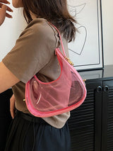 Bolso Hombro PU con Transparencia