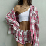 Pijama cuadros clásico algodón